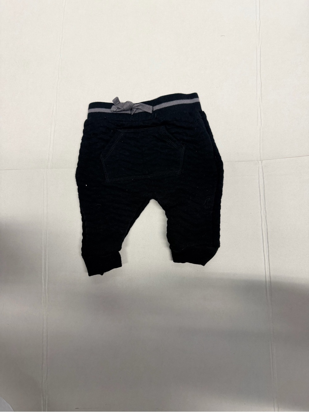 First Impressions Black Baby Jogger Pants with Gray Waistband